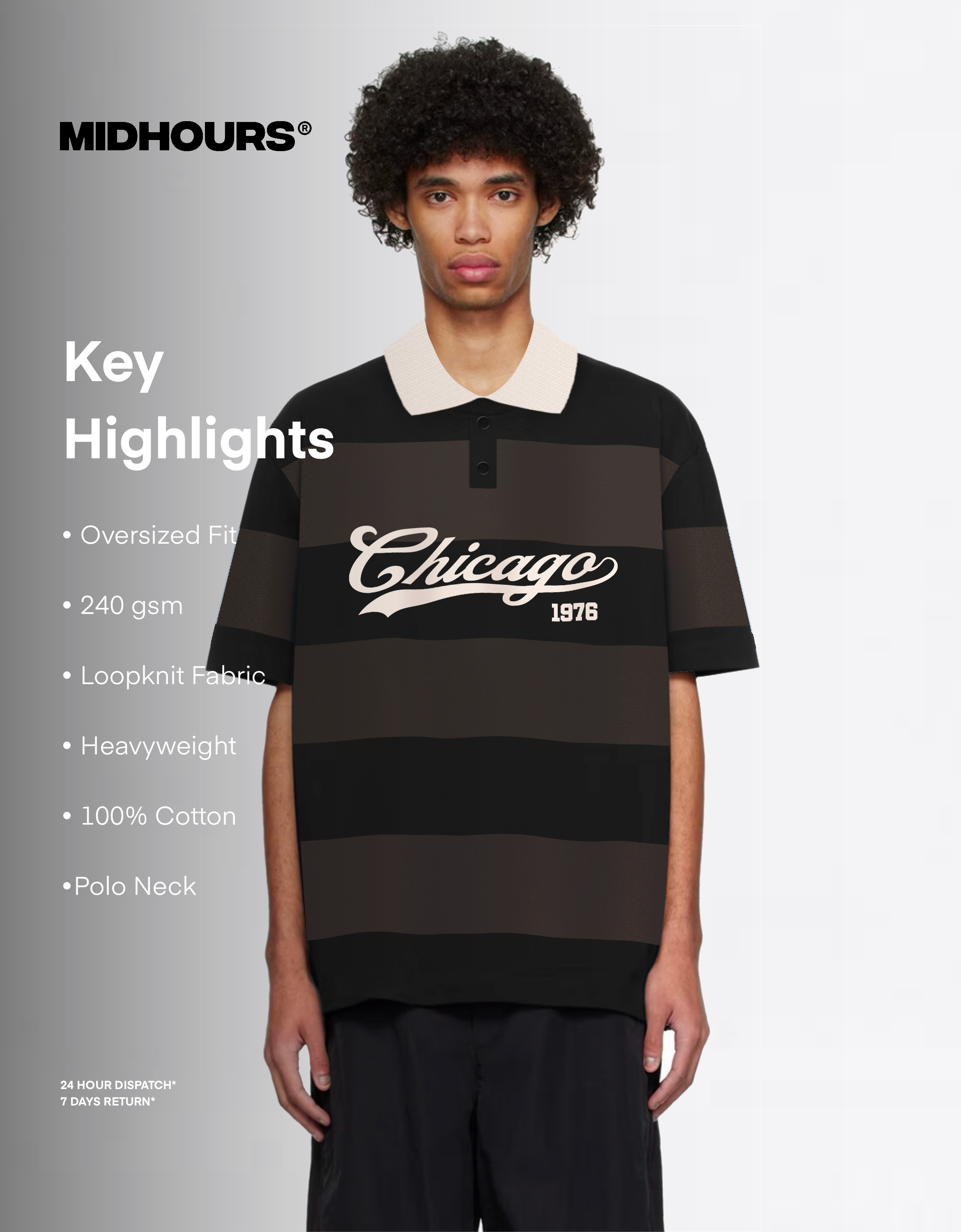 CHICAGO OVERSIZED FIT POLO T-SHIRT