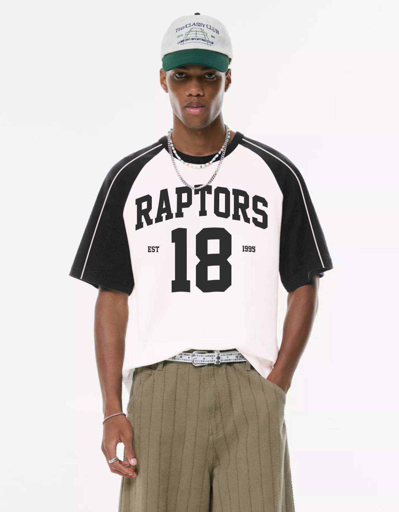 RAPTORS OVERSIZED FIT RAGLAN T-SHIRT