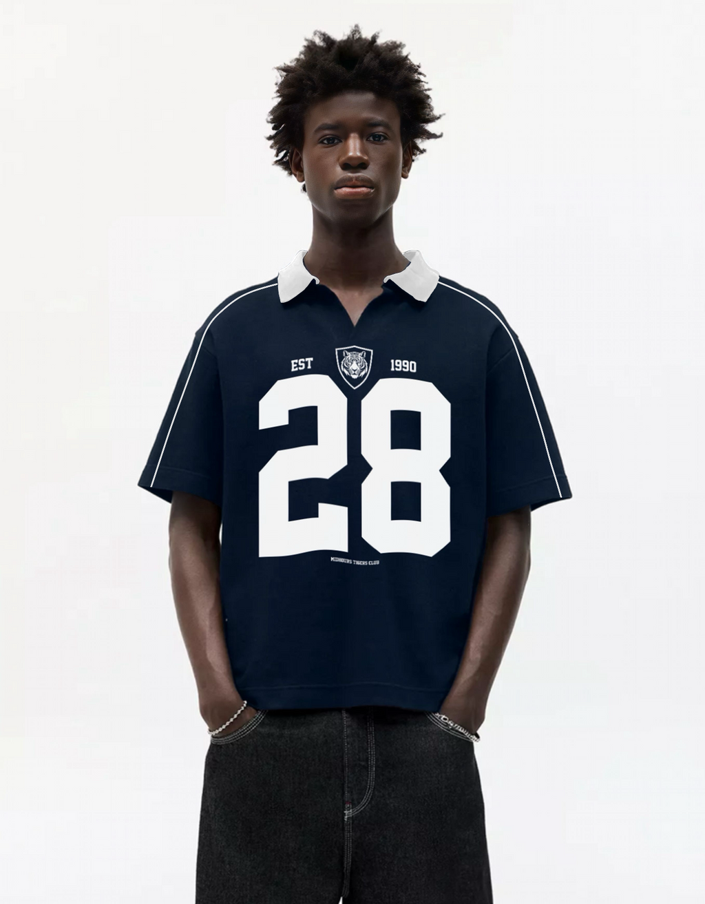 TIGERS OVERSIZED FIT POLO T-SHIRT