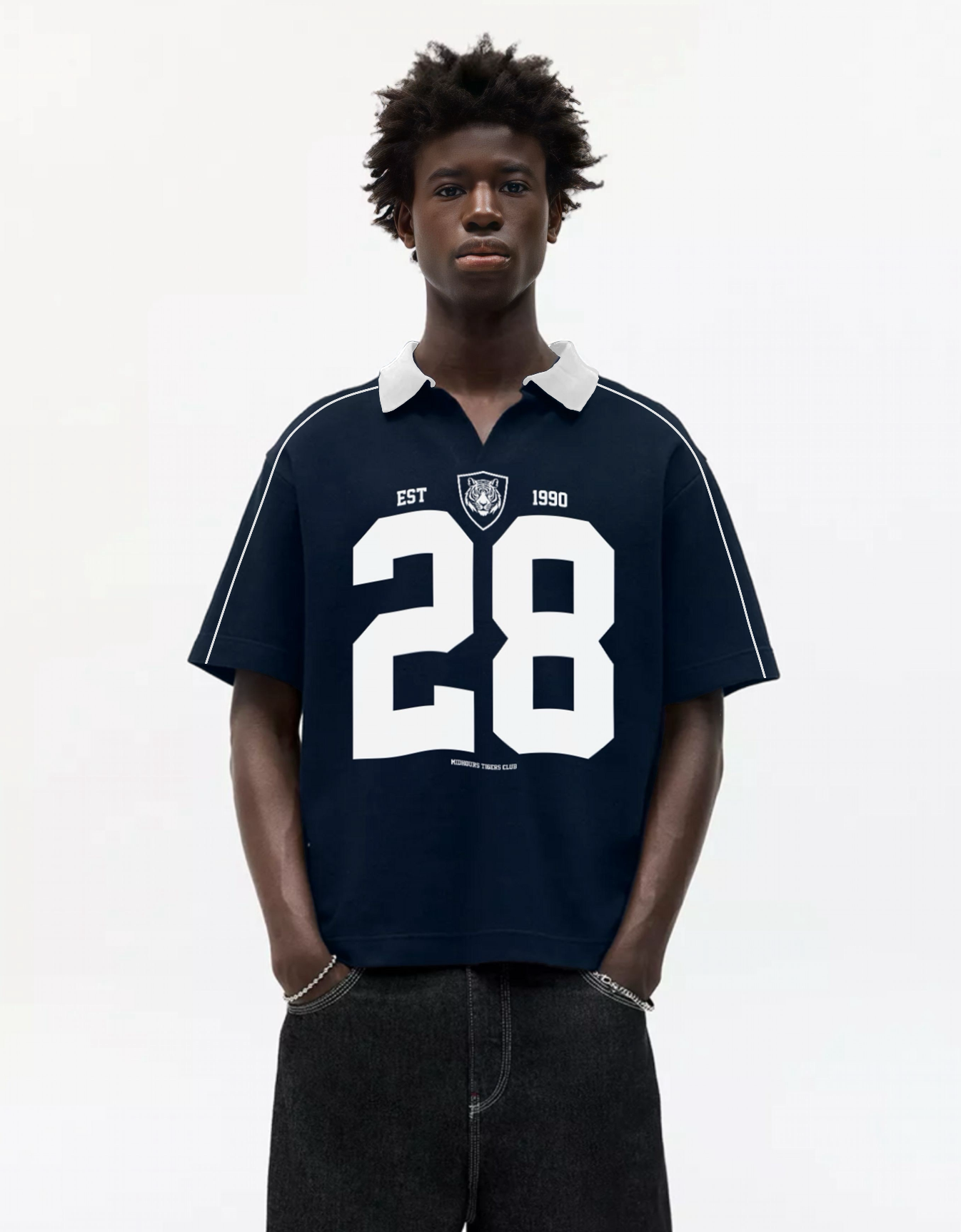 TIGERS OVERSIZED FIT POLO T-SHIRT