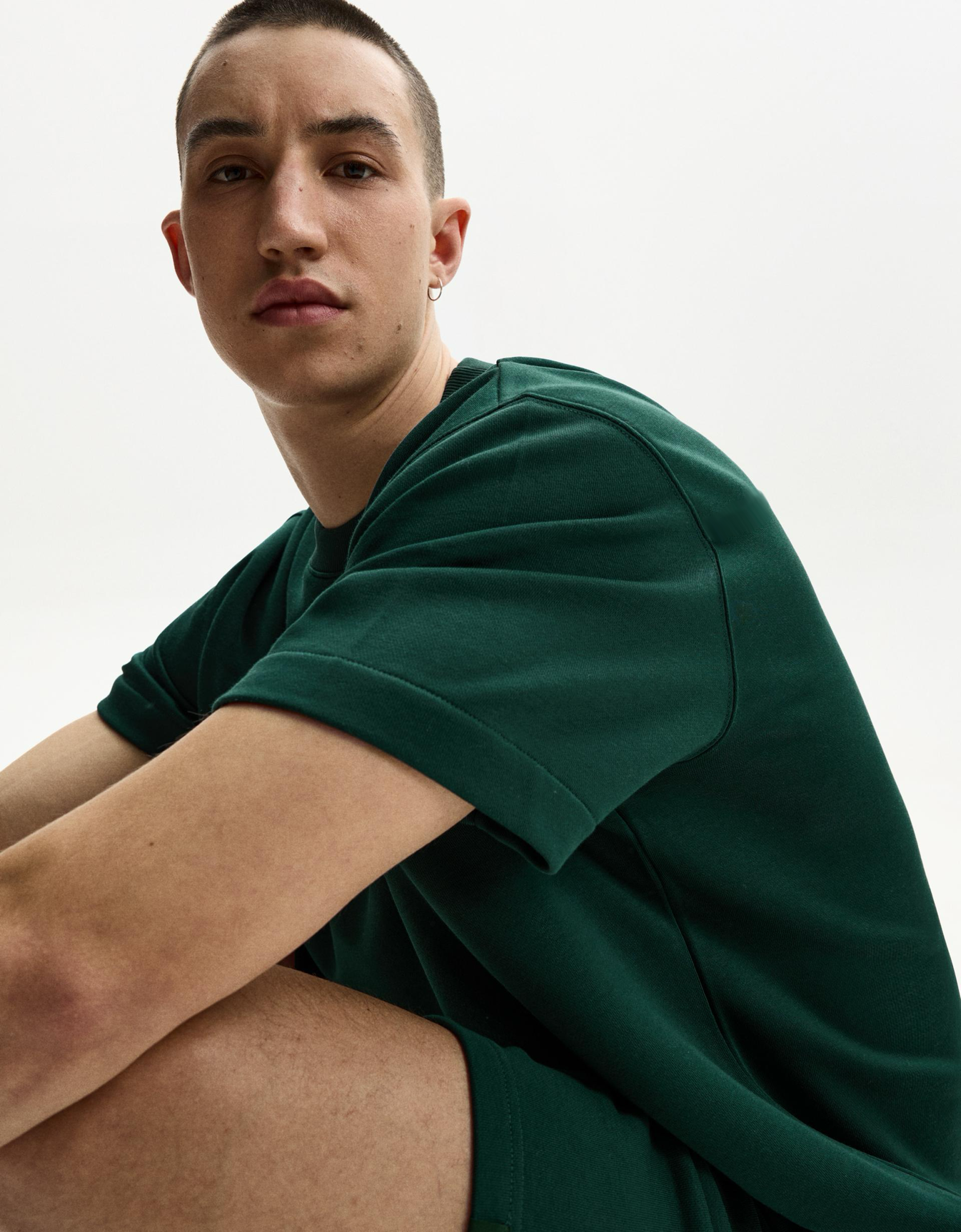 DARK GREEN BASIC OVERSIZED FIT T-SHIRT