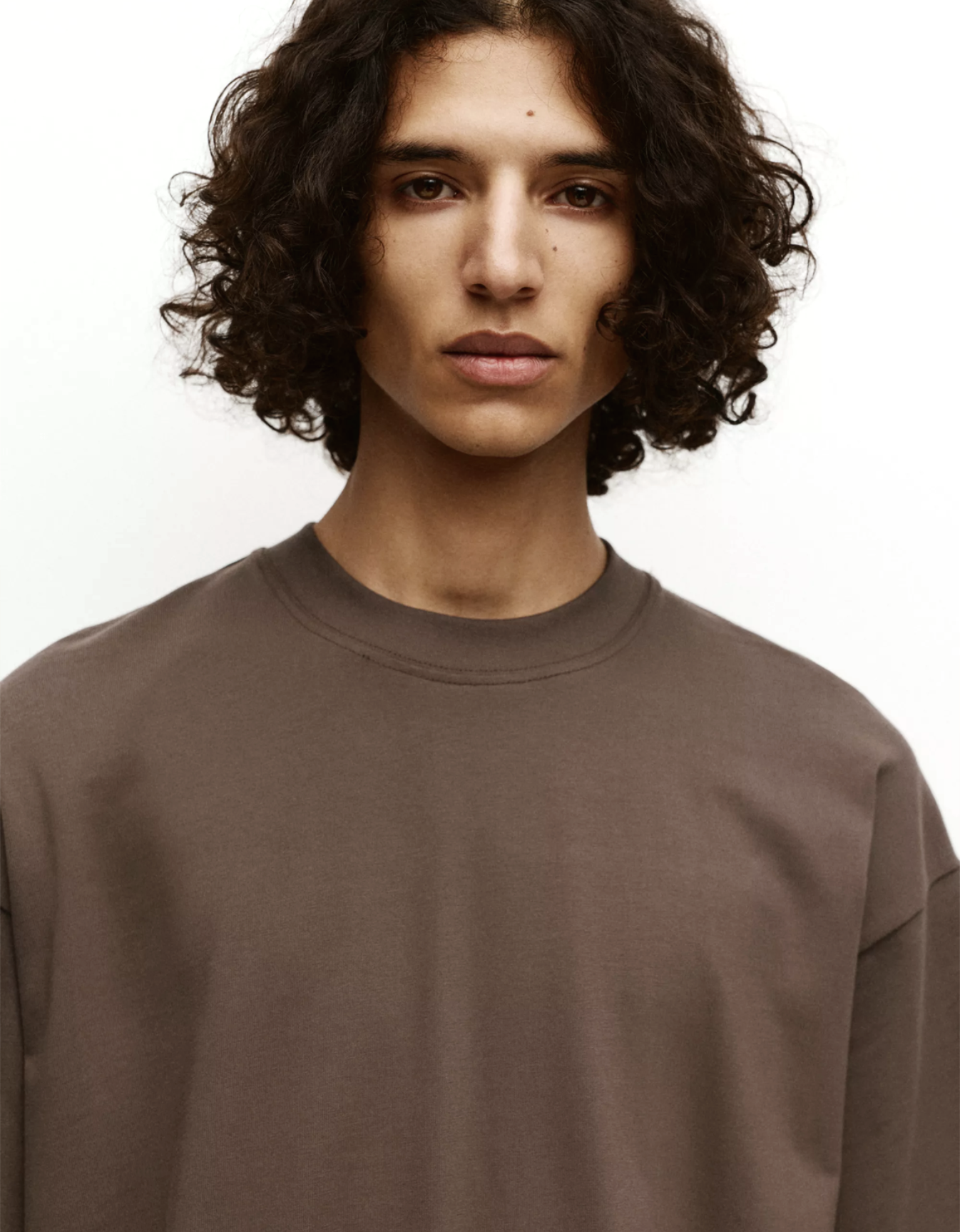 BROWN BASIC OVERSIZED FIT T-SHIRT