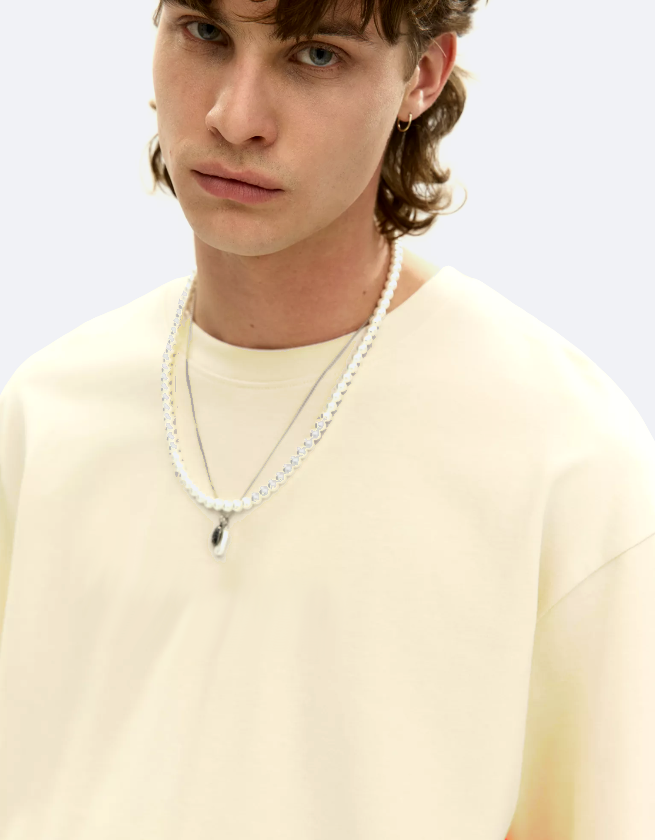 CREAM BASIC OVERSIZED FIT T-SHIRT