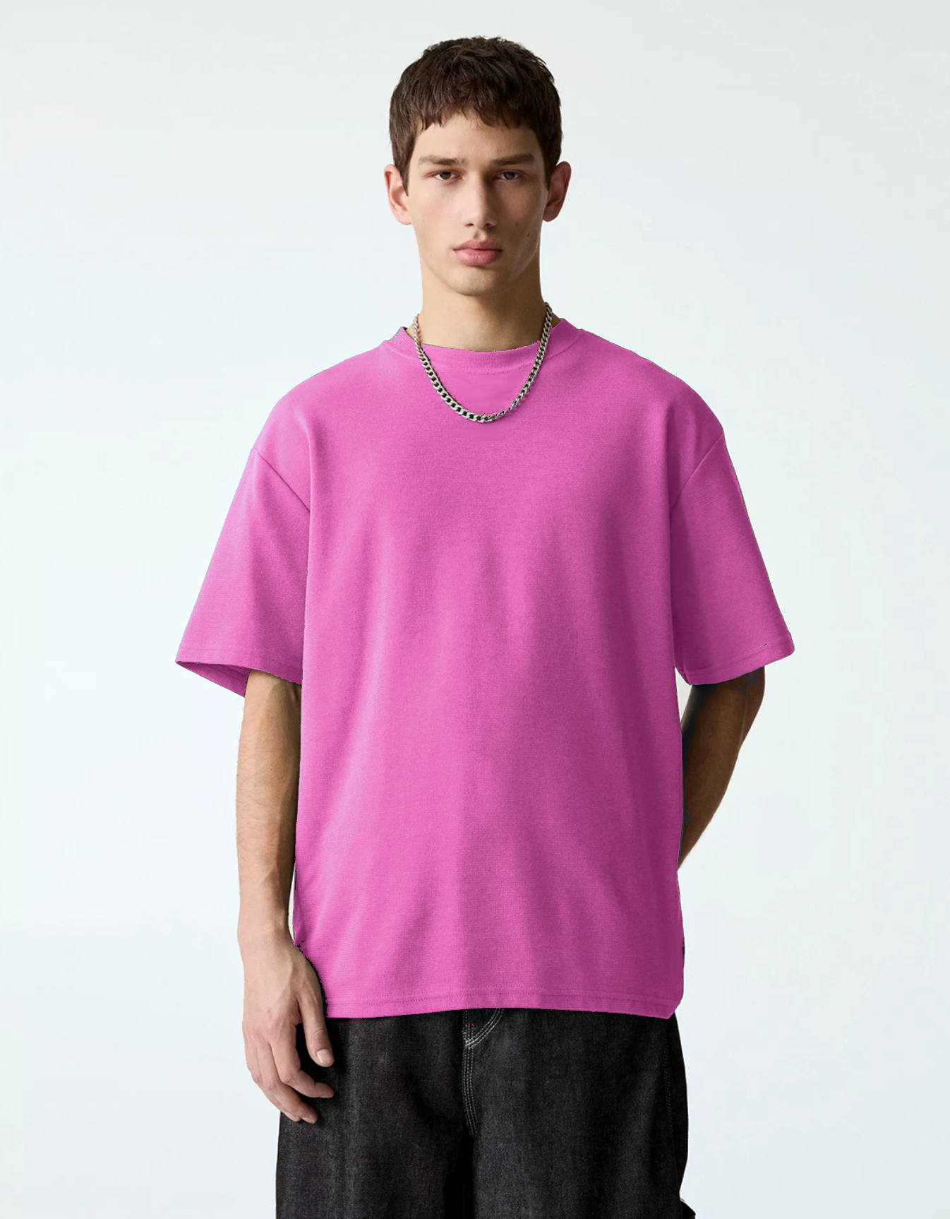 PINK BASIC OVERSIZED FIT T-SHIRT