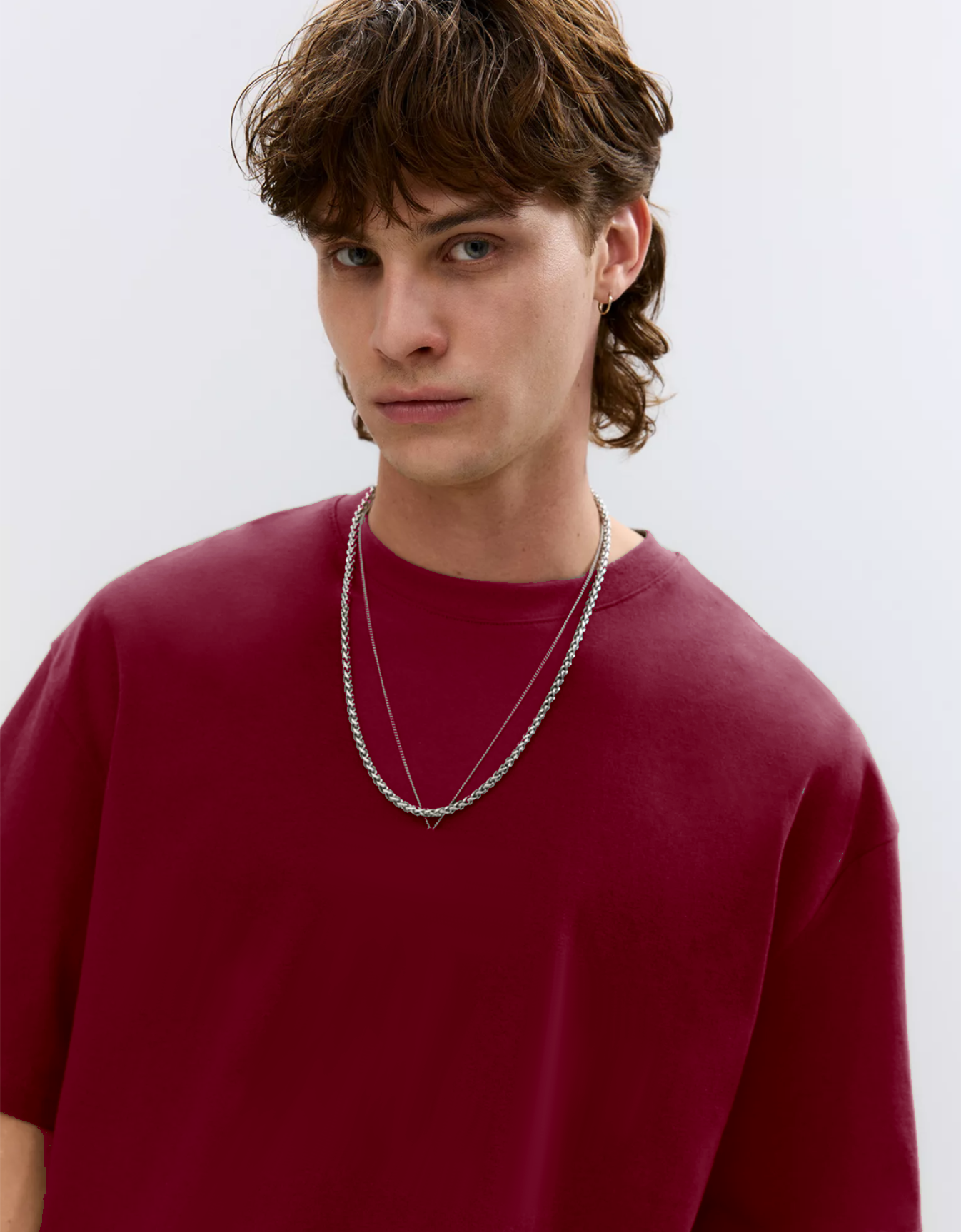 MAROON BASIC OVERSIZED FIT T-SHIRT