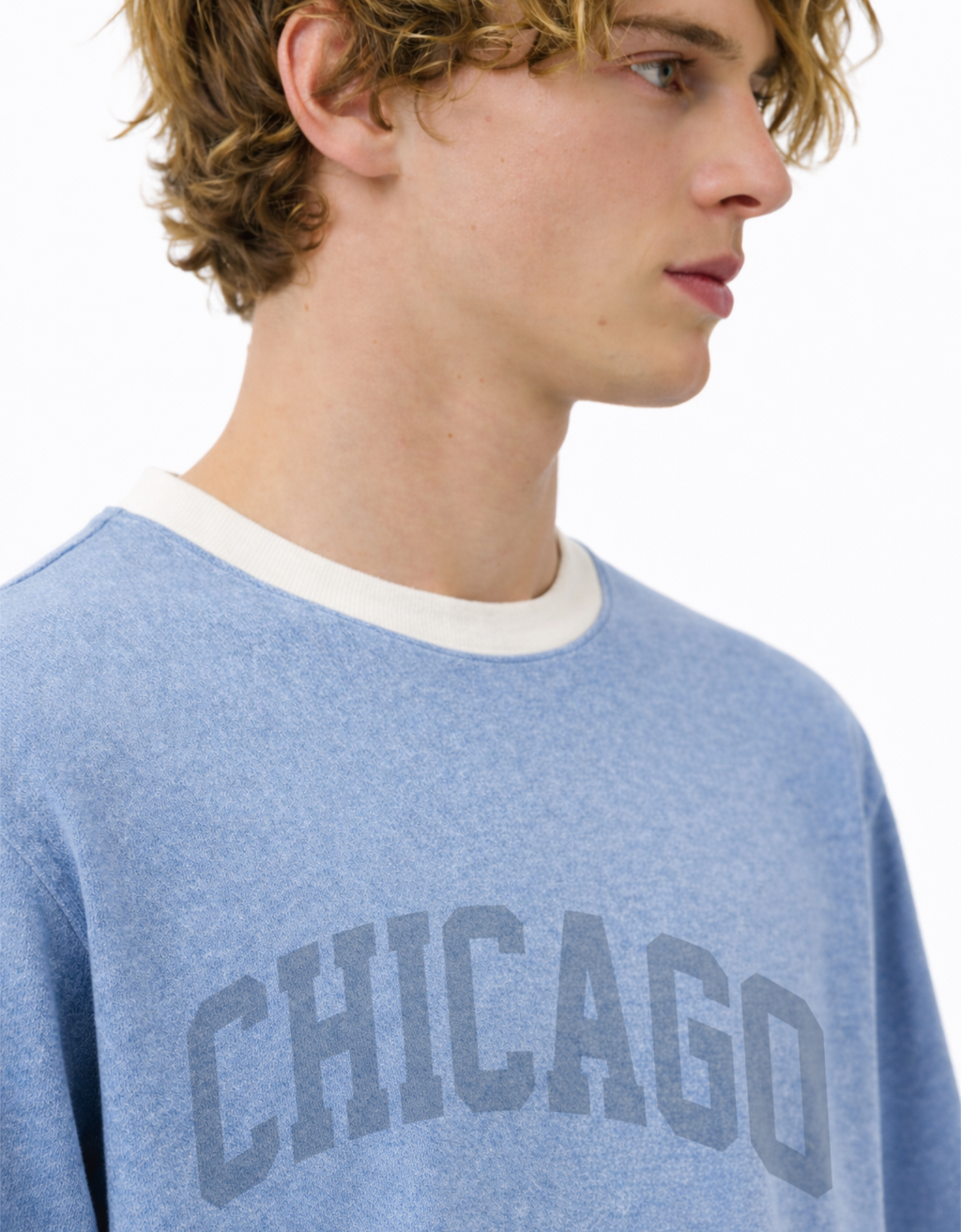 BLUE DENIM OVERSIZED FIT T-SHIRT