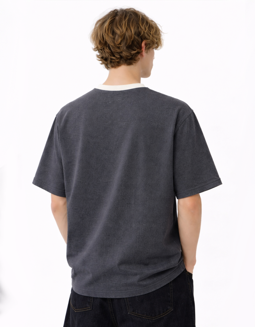 GREY DENIM OVERSIZED FIT T-SHIRT