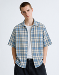 BLUE FLANNEL RELAXED FIT SHIRT