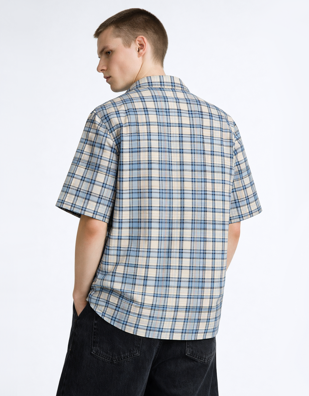 BLUE FLANNEL RELAXED FIT SHIRT
