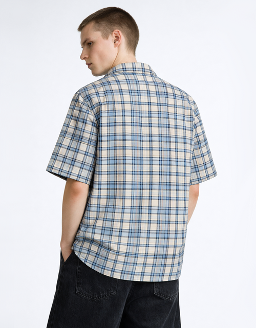 BLUE FLANNEL RELAXED FIT SHIRT