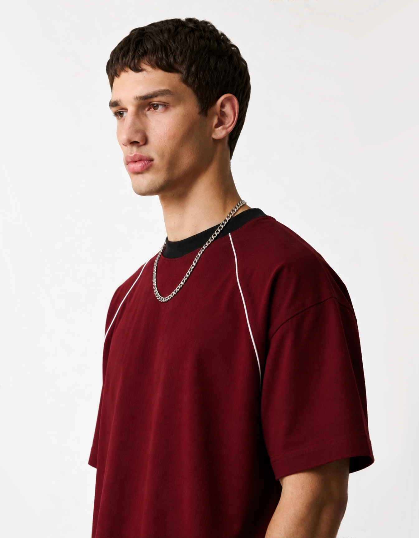 RAGLAN MAROON OVERSIZED FIT T-SHIRT