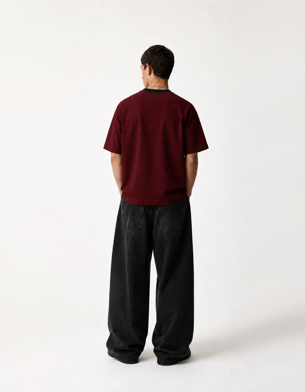 RAGLAN MAROON OVERSIZED FIT T-SHIRT