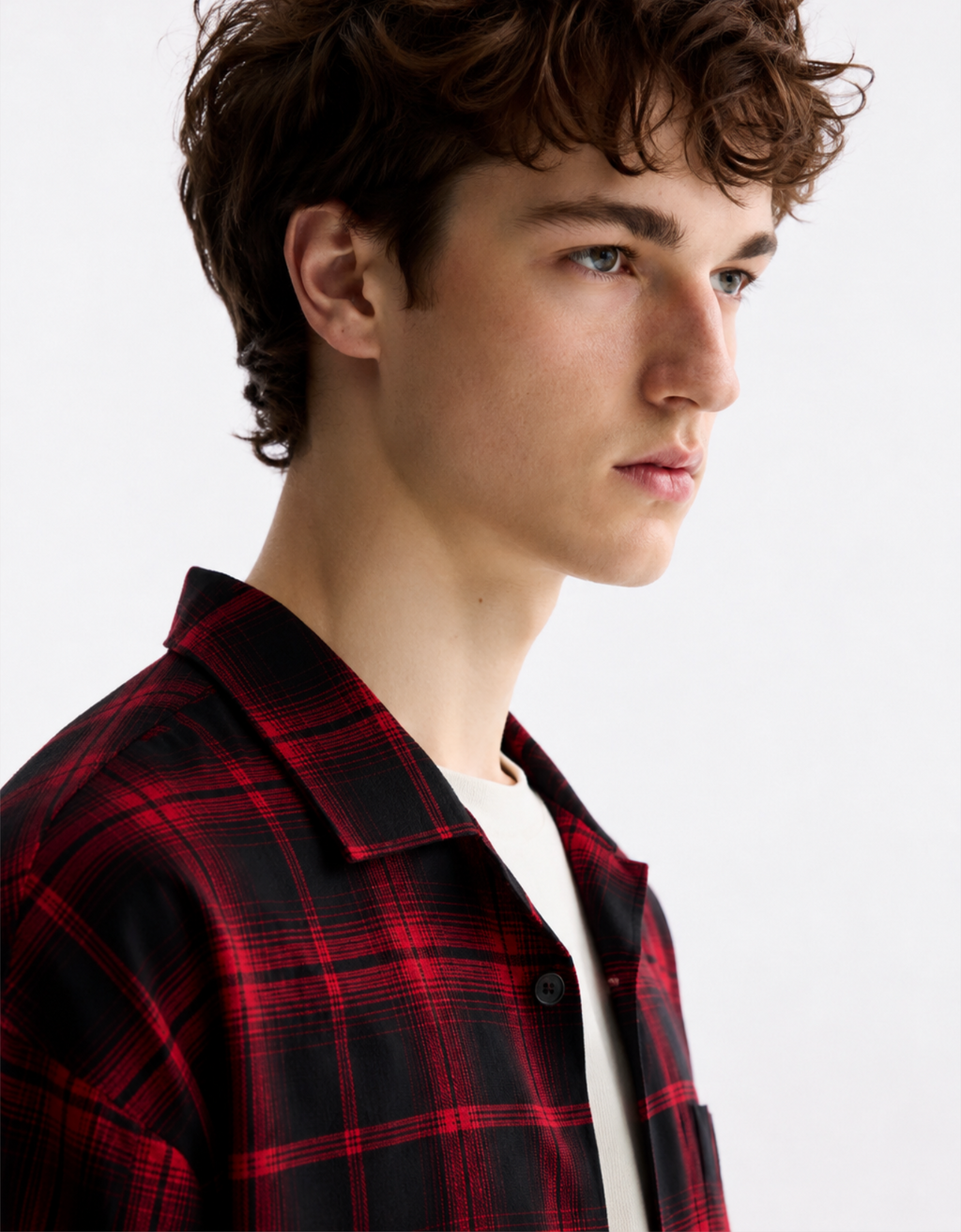 RED CHECKERED RELAXED FIT SHIRT