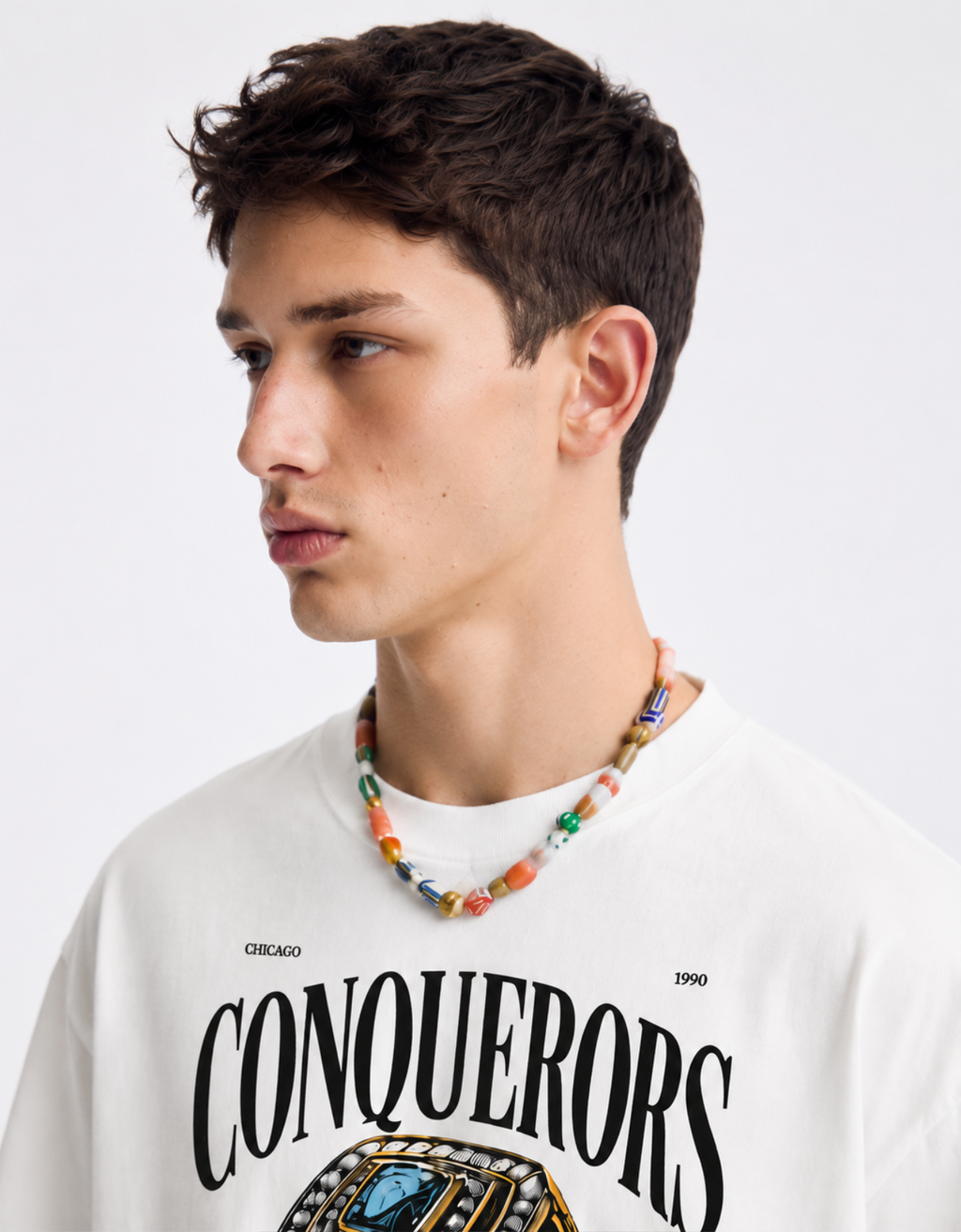 CONQUERORS OFF-WHITE OVERSIZED FIT T-SHIRT