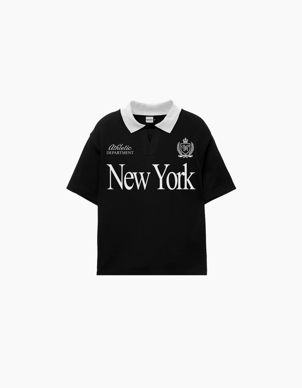 NEW YORK BLACK OVERSIZED FIT POLO T-SHIRT