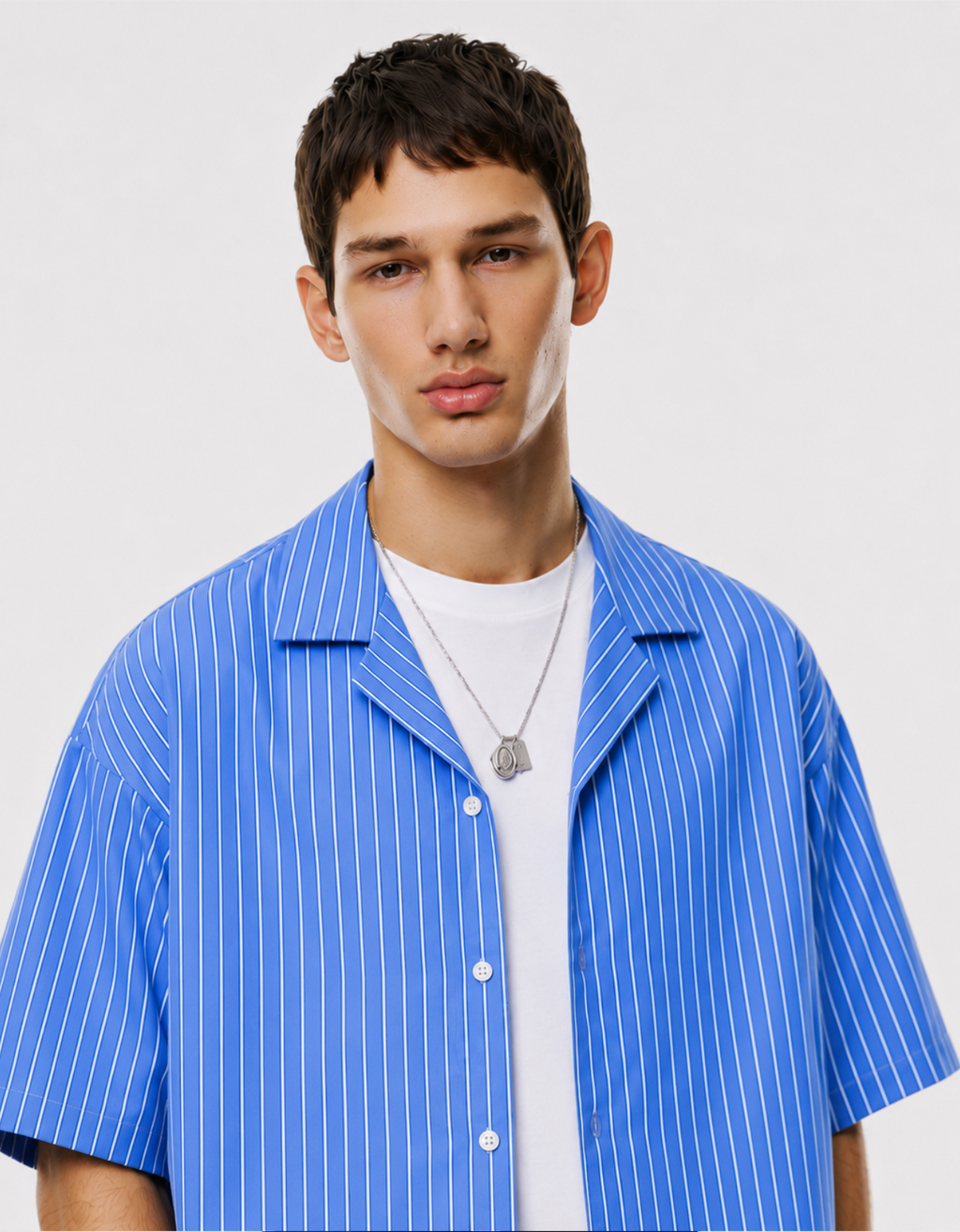 BLUE SUMMER STRIPE RELAXED FIT SHIRT