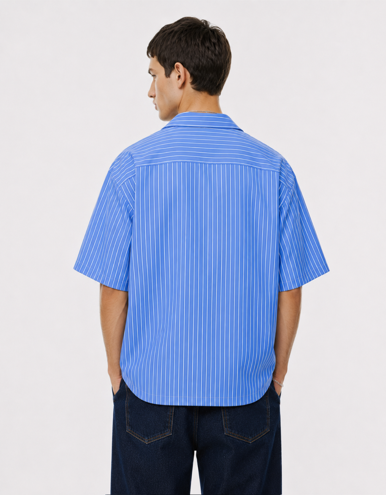 BLUE SUMMER STRIPE RELAXED FIT SHIRT