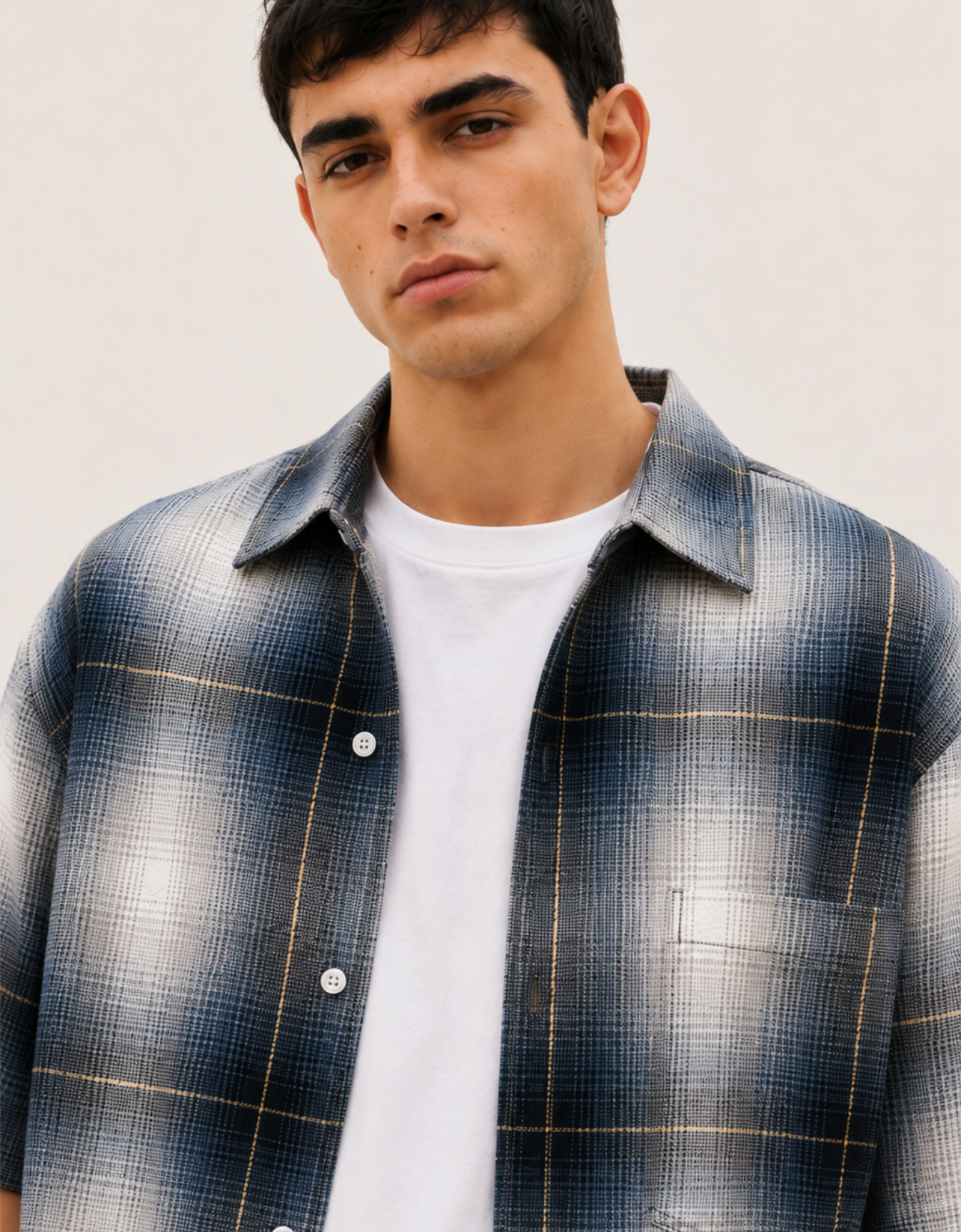 BLUE FLANNEL RELAXED FIT SHIRT