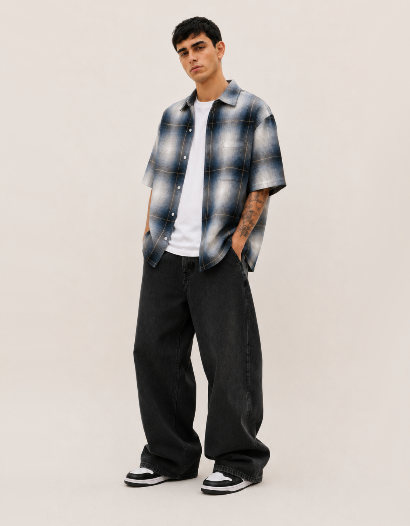 BLUE FLANNEL RELAXED FIT SHIRT