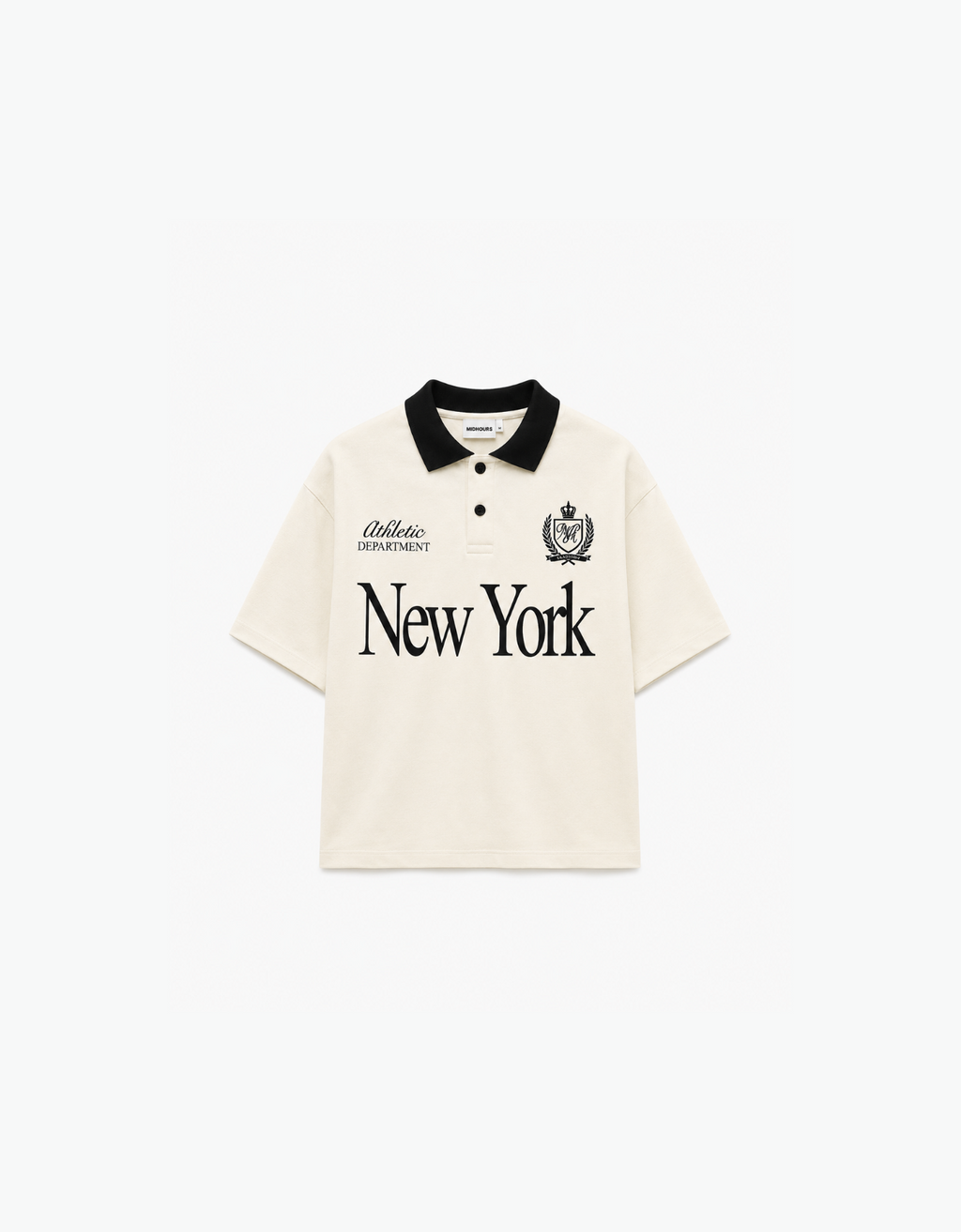 NEW YORK OFF-WHITE OVERSIZED FIT POLO T-SHIRT