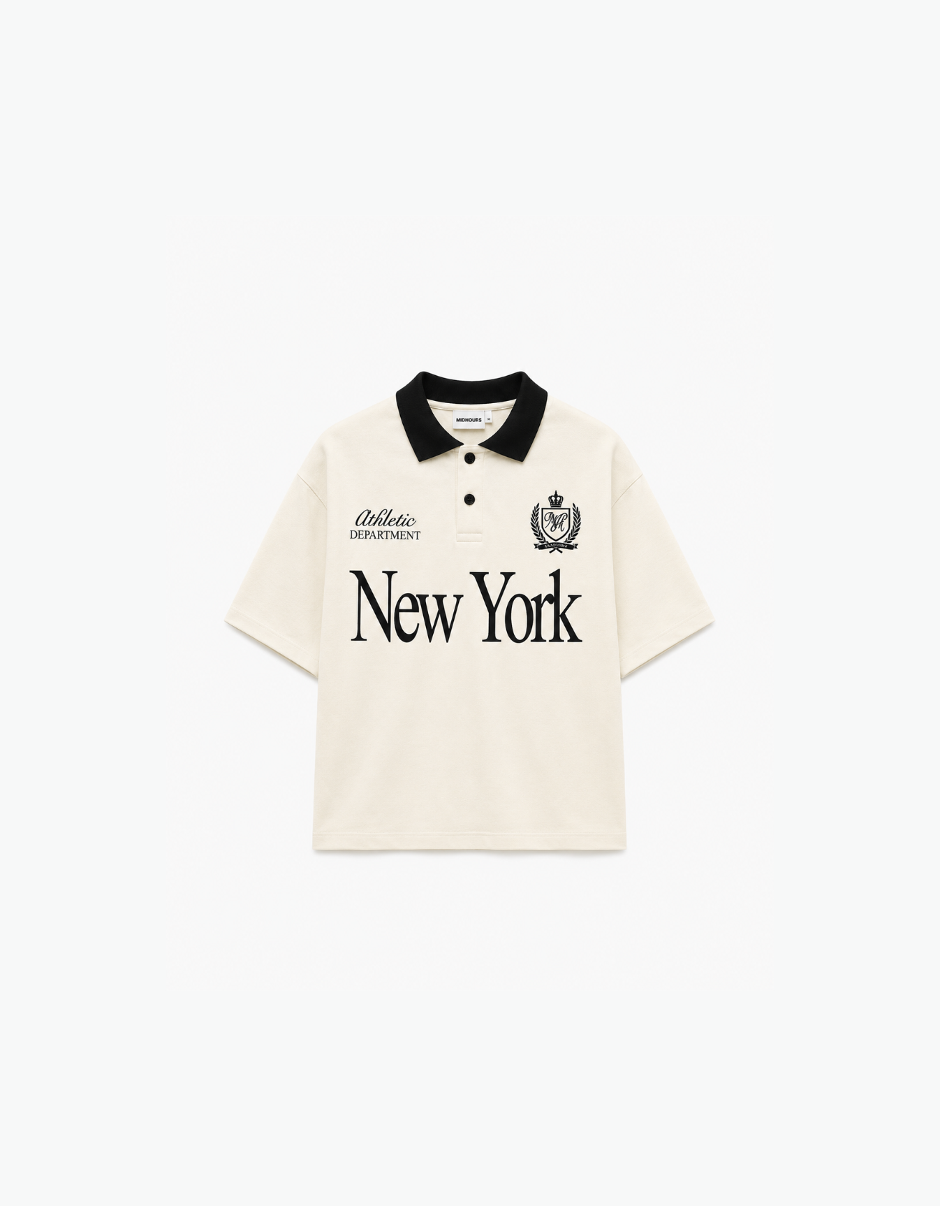 NEW YORK OFF-WHITE OVERSIZED FIT POLO T-SHIRT