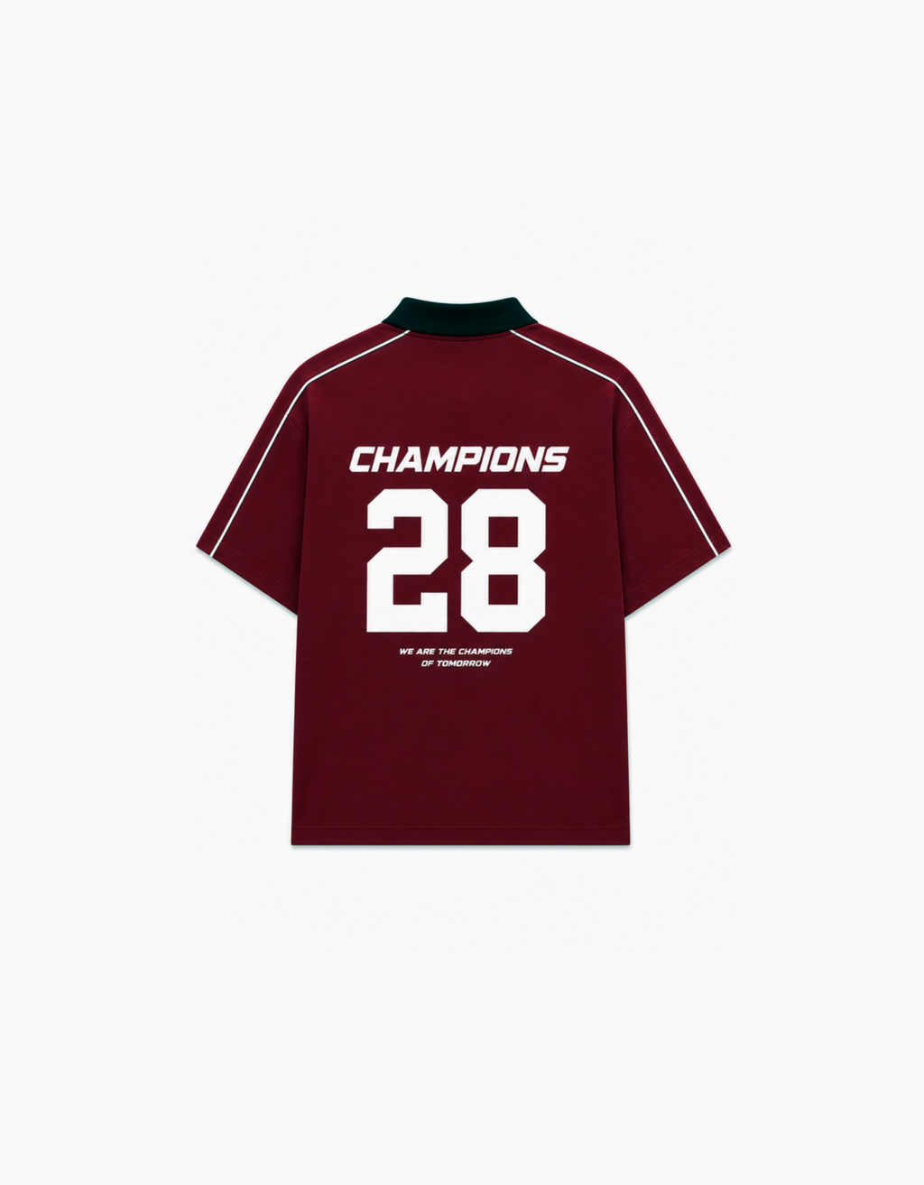 CHAMPIONS MAROON OVERSIZED FIT POLO T-SHIRT