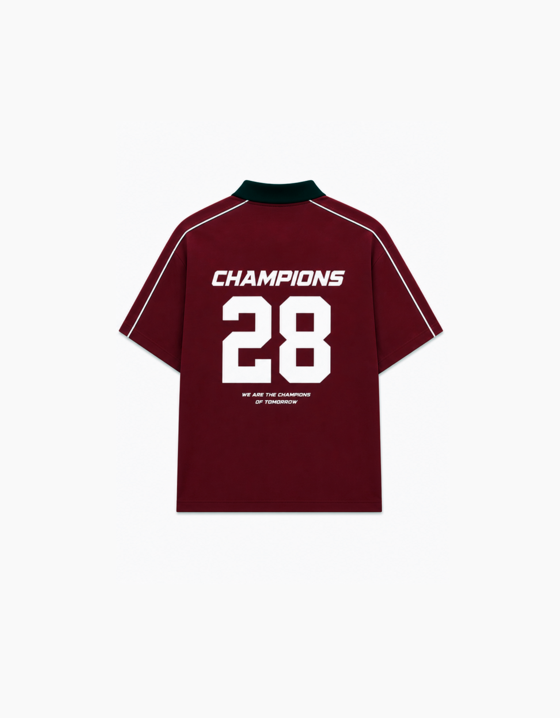 CHAMPIONS MAROON OVERSIZED FIT POLO T-SHIRT