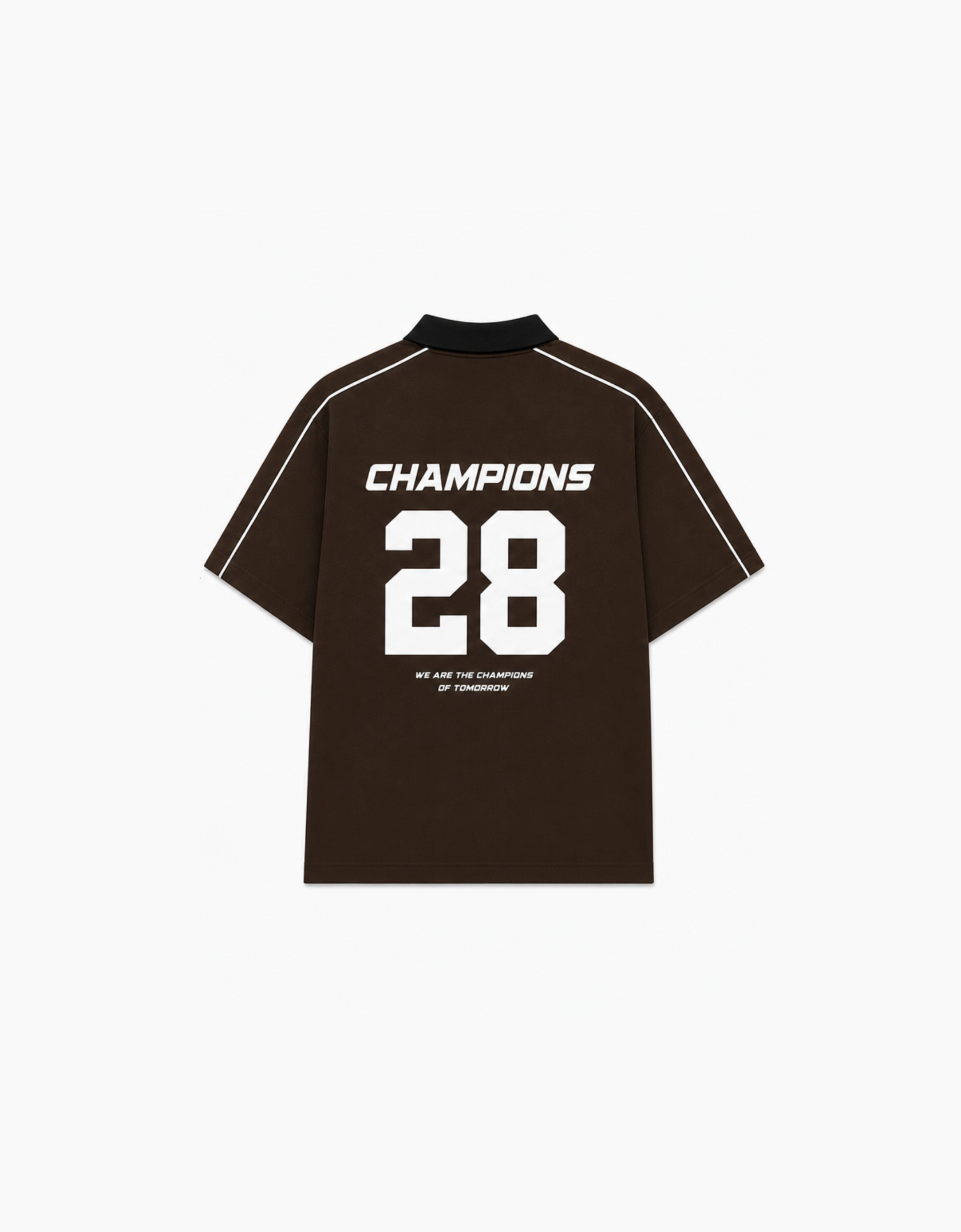 CHAMPIONS BROWN OVERSIZED FIT POLO T-SHIRT